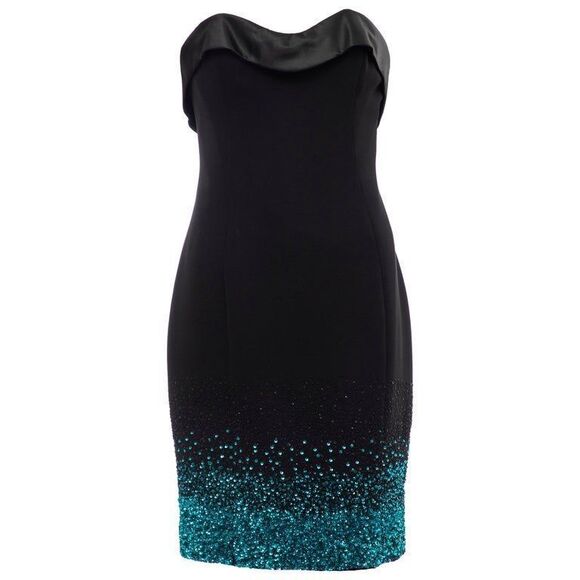 NWT Nina Ricci Runway Black Strapless Beaded Evening Dress $1,200 France XS - Picture 1 of 7